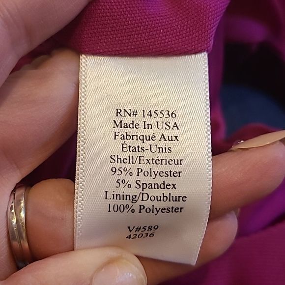 Coldwater creek womens polyester magenta long flowy dress size 14 - Picture 5 of 7